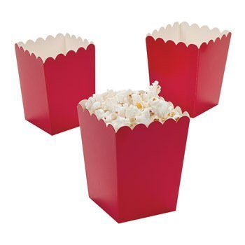 Mini Popcorn Boxes - Red - Teacher Resources & Birthday Supplies - 2 dozen