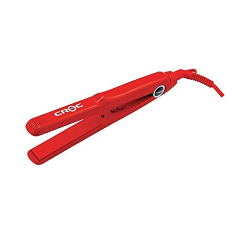 CROC Professional Mini Travel Iron - Features 0.625 inch Ceramic Plates, a Hassle-Free Swivel Cord, and a Heat Proof Carrying Case - Heats Quickly to 430 Degrees - Red