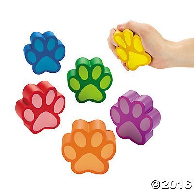 Paw Print Stress Relief Toys - 12 ct