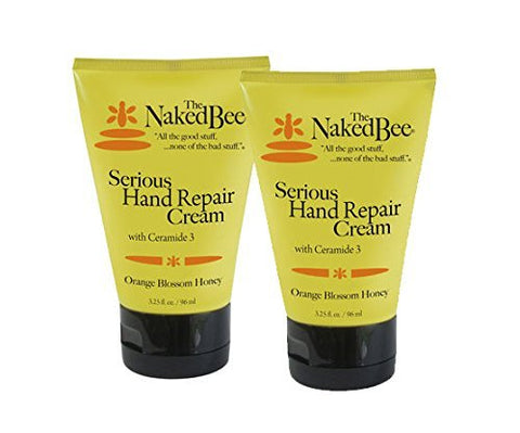 The Naked Bee Serious Hand Repair Cream Lotion - 2 Pack - Orange Blossom Honey w/ Ceramide 3