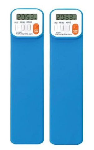 Mark-My-Time Digital Bookmark- Neon Blue 2 pack , VALUE PACK!