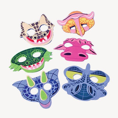 12 foam dinosaur masks