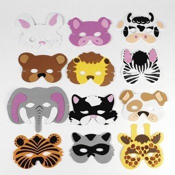 Fun Express Assortment Kids Foam Animal Face Masks Zoo Farm Party Costume (1-Pack of 12)