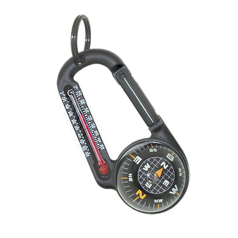 Sun Company TempaComp - Ball Compass and Thermometer Carabiner | Hiking, Backpacking, and Camping Accessory | Clip On To Pack, Parka, or Jacket