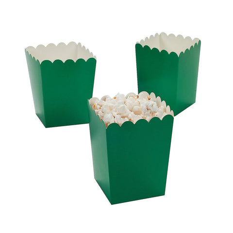 Mini Green Popcorn Boxes 3" x 3" x 4".