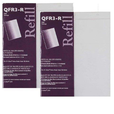 C.R. Gibson 10 Count Refill for Vertical Flip Recipe Keeper - 2 pack