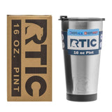 RTIC 28 Double Wall Vacuum Insulated Pint Tumbler, 16 oz, Stainless Steel