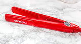 CROC Professional Mini Travel Iron - Features 0.625 inch Ceramic Plates, a Hassle-Free Swivel Cord, and a Heat Proof Carrying Case - Heats Quickly to 430 Degrees - Red