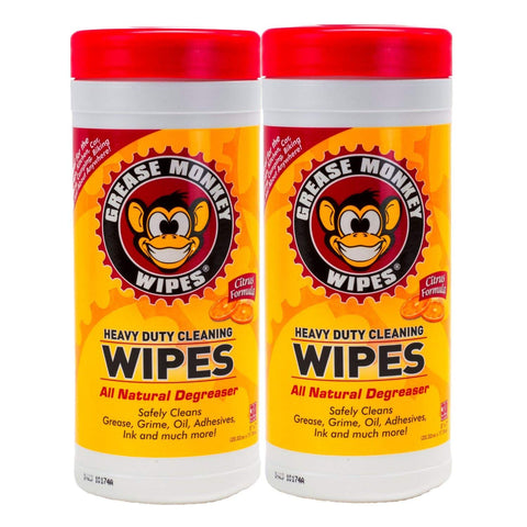 Grease Monkey Wipes Heavy Duty Multi Purpose Cleaning Wipes (Pack of 2), 25 Count Canister