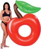 BEST CHERRY INFLATABLE POOL FLOATS, Perfect Floaties for Kids & Adults, Huge Blow Up Party Tubes for River Rafting Summer Fun, Ultimate Floating Lounger, Birthday Water Raft Toy to Ride On, Red 68in
