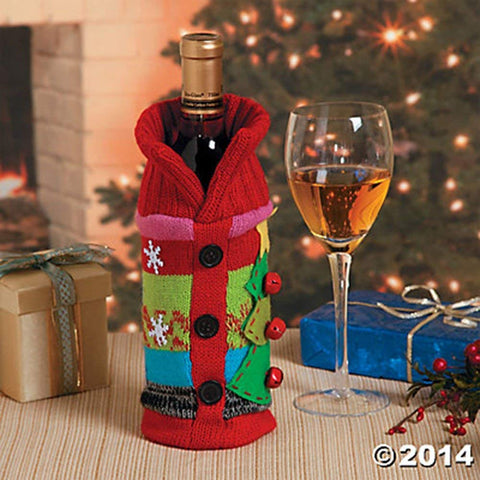 Ugly Sweater Wine Bottle Bag Gift Cover by Fun Express