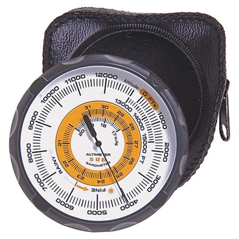 Sun Company Altimeter 202 - Battery-Free Altimeter and Barometer | Weather-Trend Indicator with Soft Leather Case | Reads Altitude from 0 to 15,000 Feet