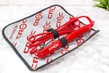 CROC Professional Mini Travel Iron - Features 0.625 inch Ceramic Plates, a Hassle-Free Swivel Cord, and a Heat Proof Carrying Case - Heats Quickly to 430 Degrees - Red