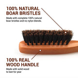 Evolve 100% Boar Bristle Hair Brush, Best Brush for Pocket / Purse / Travel Size, Distribute Natural Oil & Stimulate Scalp, Medium Firmness, Great for Beards