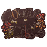 DII 100% Polyester, Thanksgiving, Fall Holiday Embroidered Placemats, 13x19 Set of 4 - Gobble Gobble