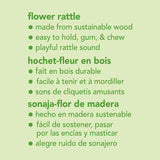 green sprouts Flower Rattle Made From Wood