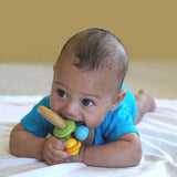 green sprouts Flower Rattle Made From Wood