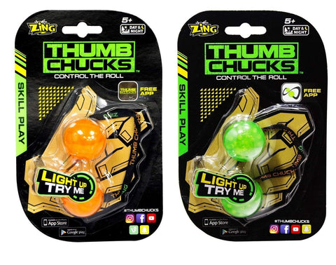 Thumb Chucks Orange and Green 2-Pack Bundle - Skill Play by Zing - Control the Roll Game