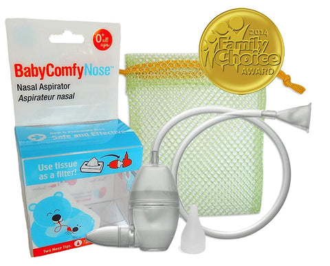 BabyComfy Nasal Aspirator -- The Snotsucker -- Hygienically & Safely Removes Baby's Nasal Mucus - Clear