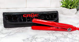 CROC Professional Mini Travel Iron - Features 0.625 inch Ceramic Plates, a Hassle-Free Swivel Cord, and a Heat Proof Carrying Case - Heats Quickly to 430 Degrees - Red