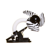 Tee-Zed Clip-On Fan Great for the Beach, Pool, Camping, Work, Lounging or Just Chillin'! - Zebra Print