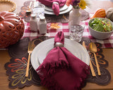 DII 100% Polyester, Thanksgiving, Fall Holiday Embroidered Placemats, 13x19 Set of 4 - Gobble Gobble