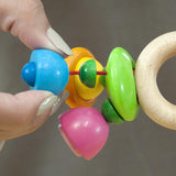 green sprouts Flower Rattle Made From Wood